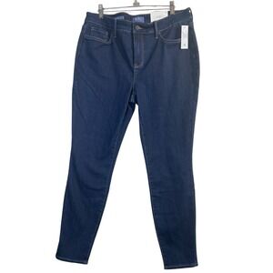 NYDJ Women's Lift Tuck Skinny‎ Jeans Size 10 Dark Blue Wash Denim NWT ($99)